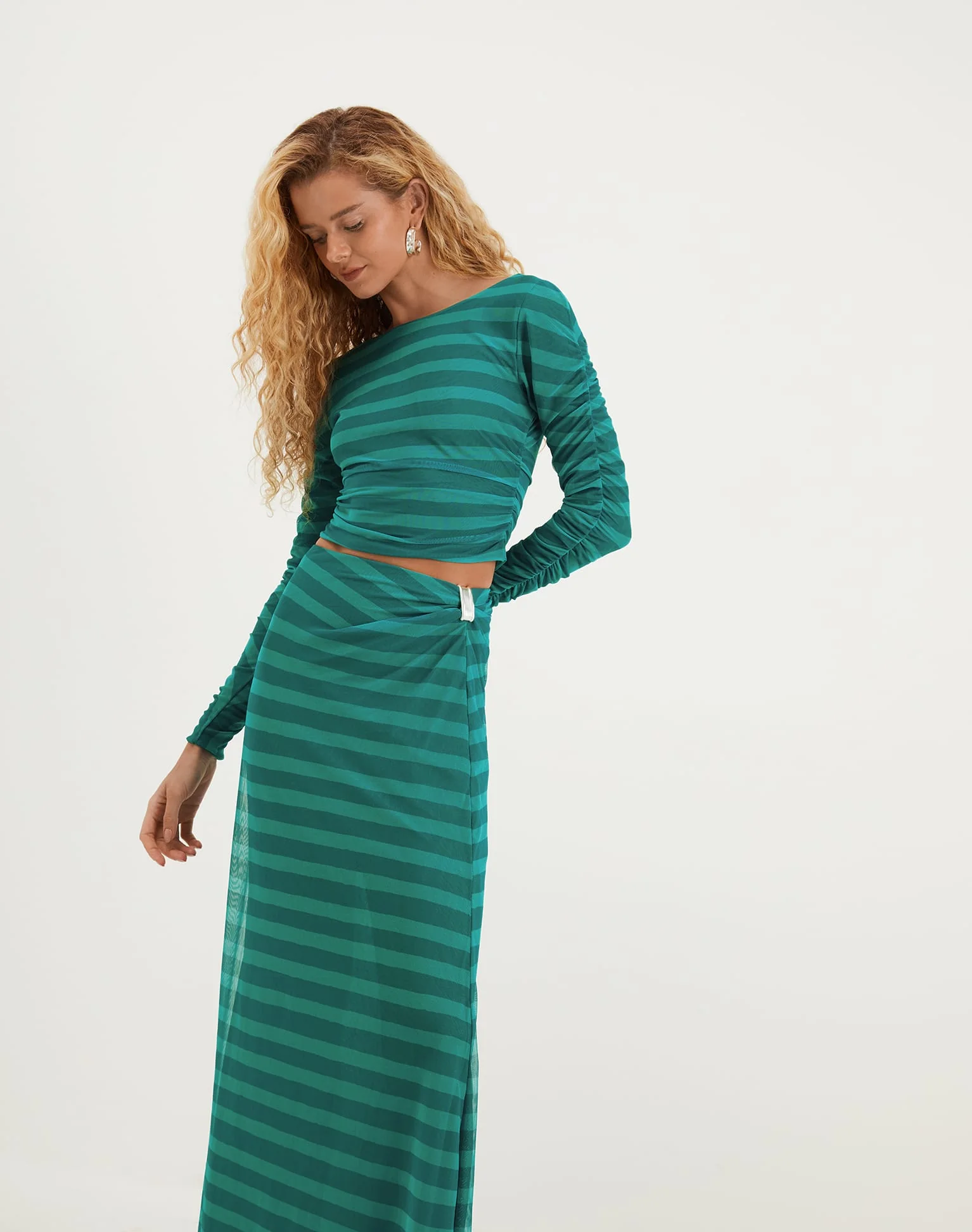 Amira Detail Long Skirt - Harmonie Yacht - Image 5