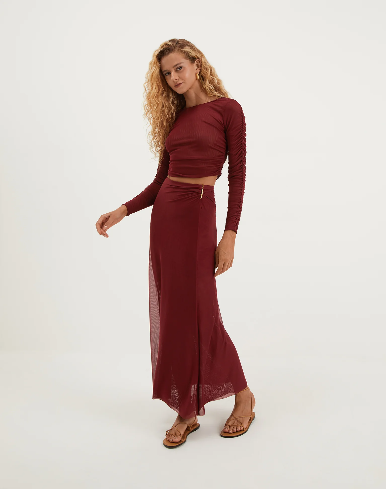Amira Detail Long Skirt - Ponche - Image 2