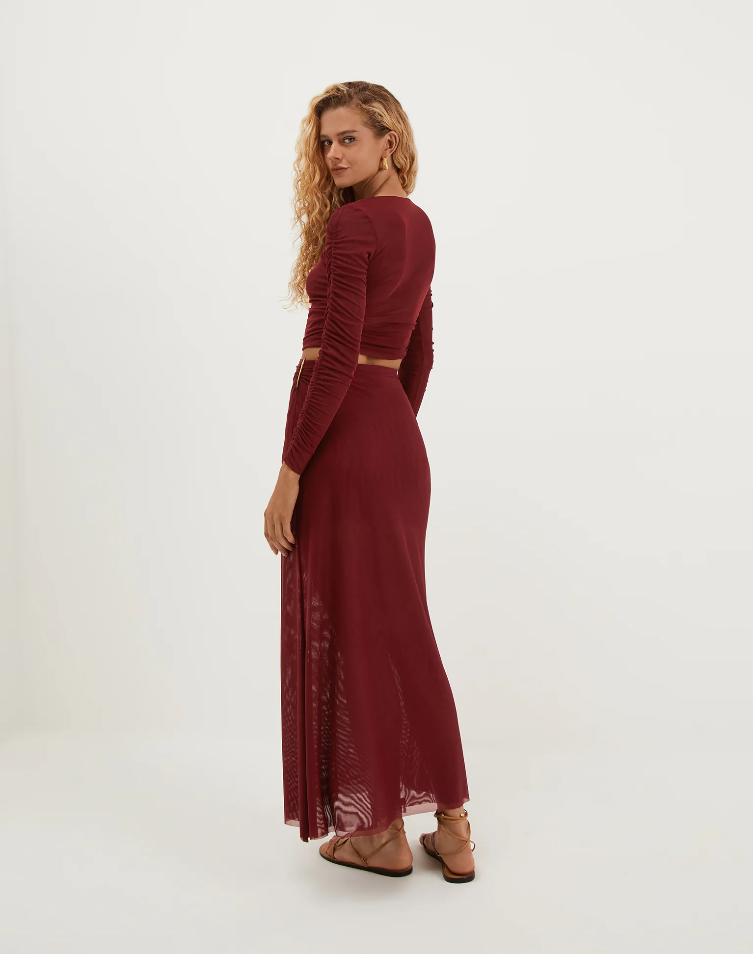 Amira Detail Long Skirt - Ponche - Image 3