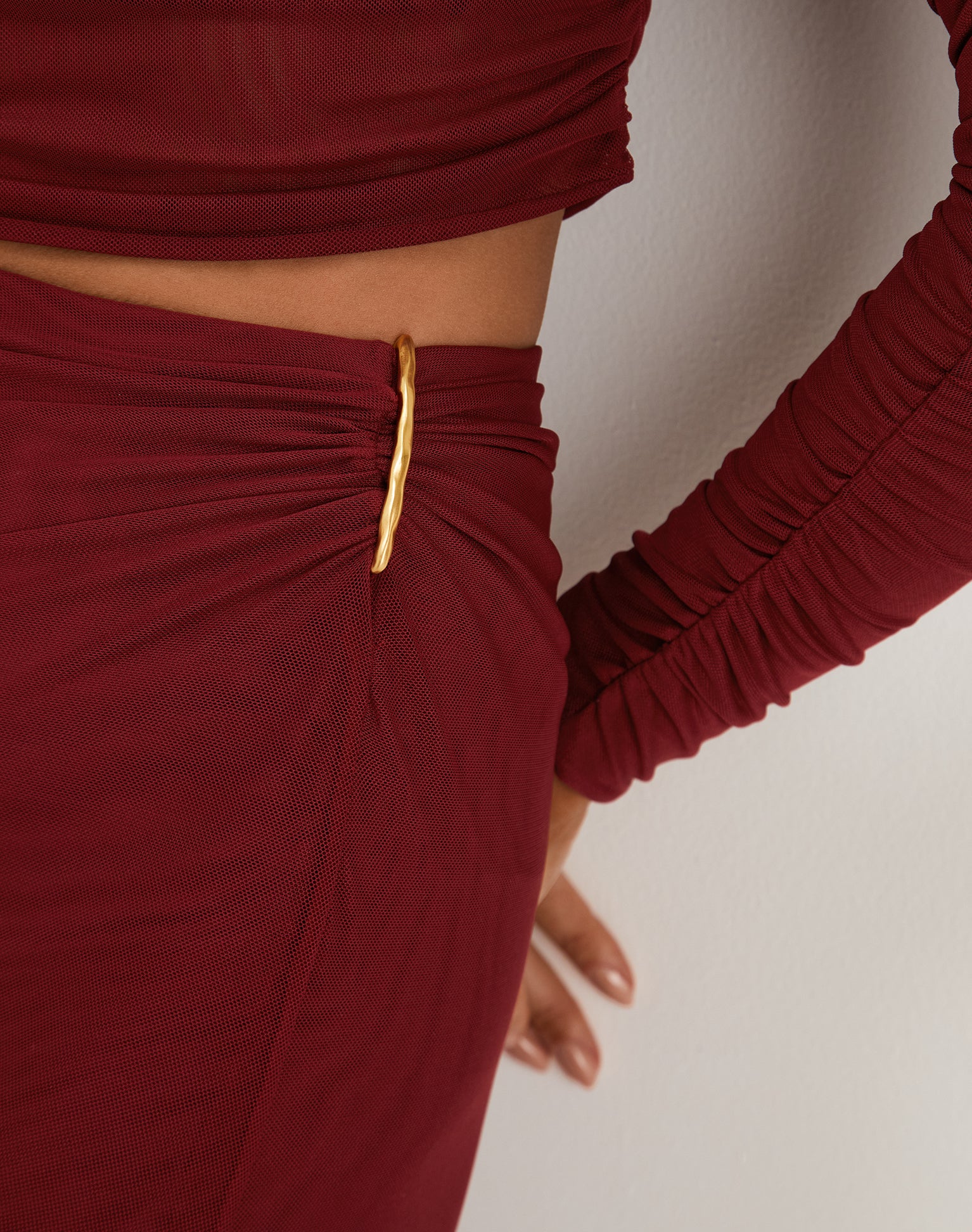 Amira Detail Long Skirt - Ponche - Image 4