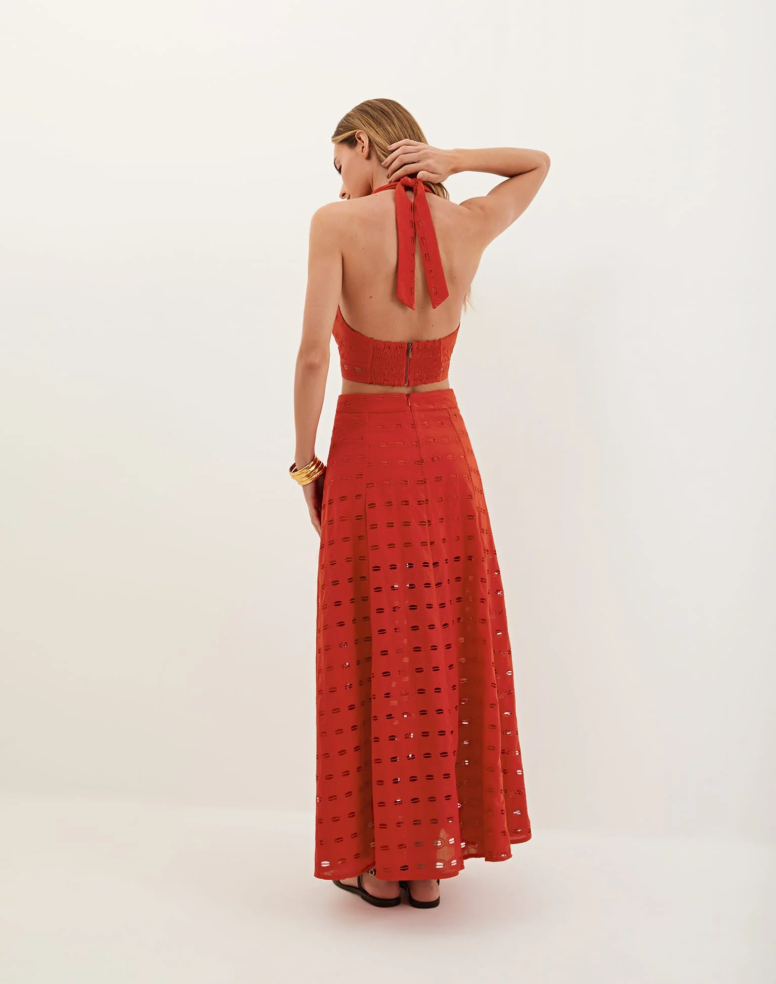 Eyelet Bea Maxi Skirt - Ruby - Image 4