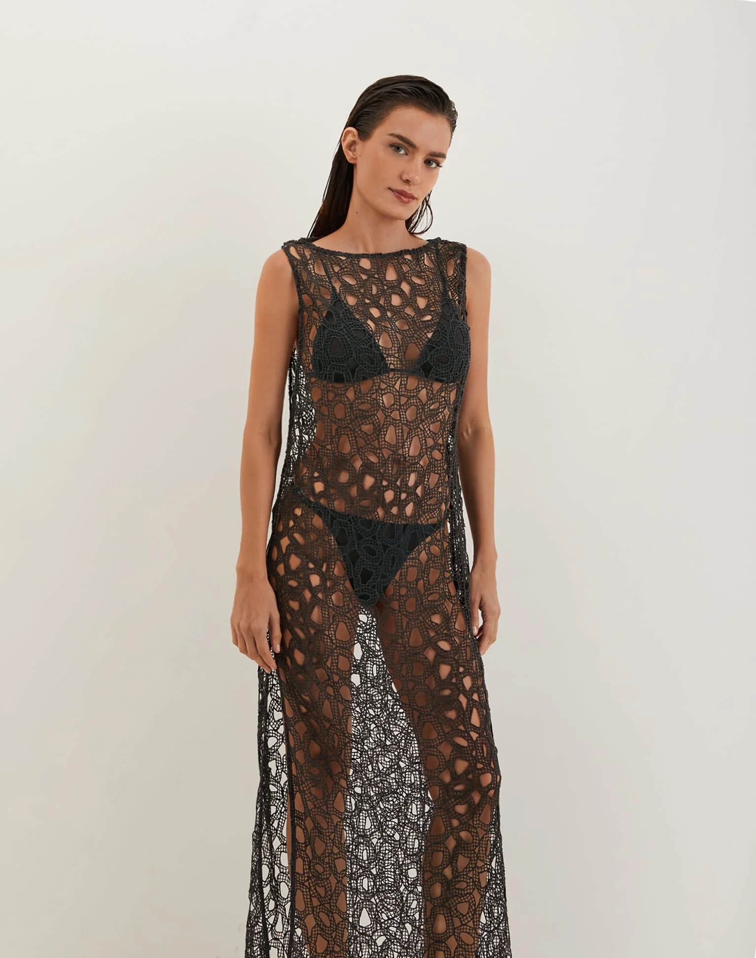 Eyelet Greta Long Cover Up (Exchange Only) - Graffiti - Image 3