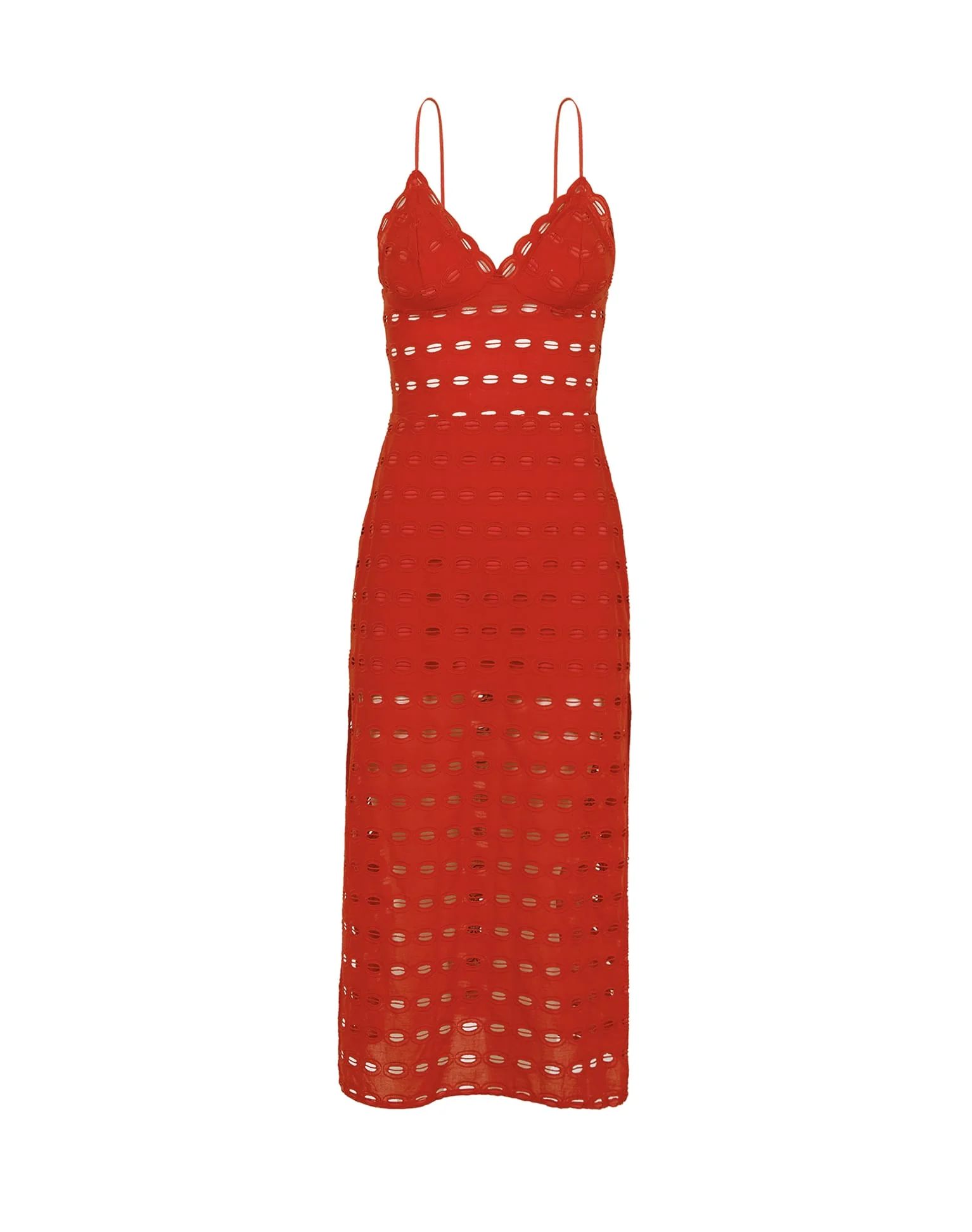 Eyelet Raya Midi Dress - Ruby - Image 5