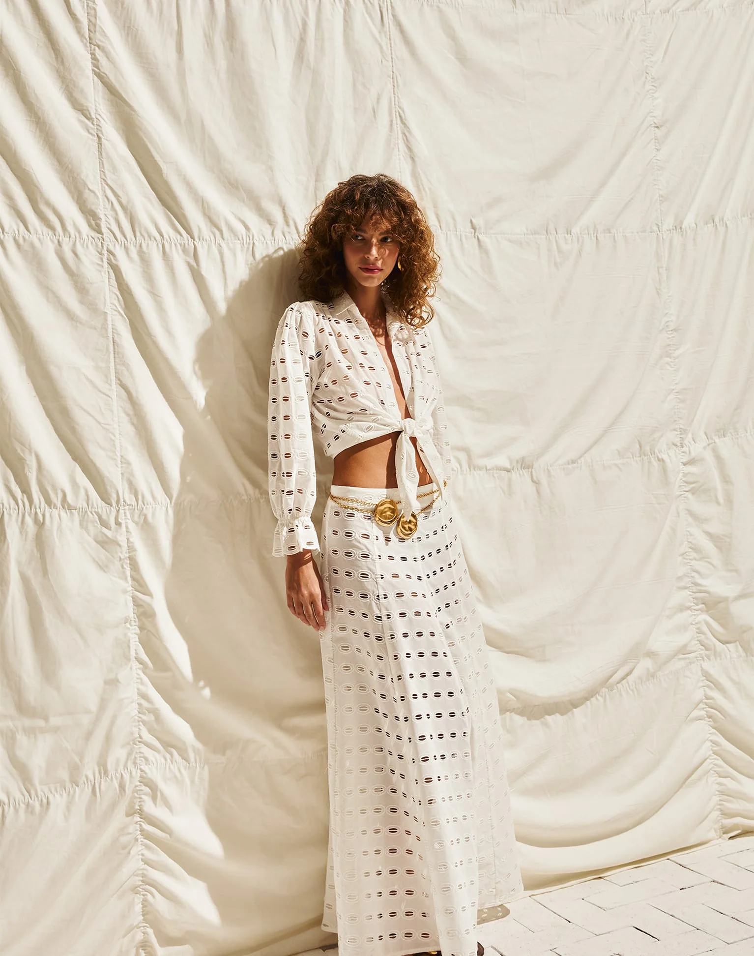 Eyelet Zita Blouse - Off White - Image 3