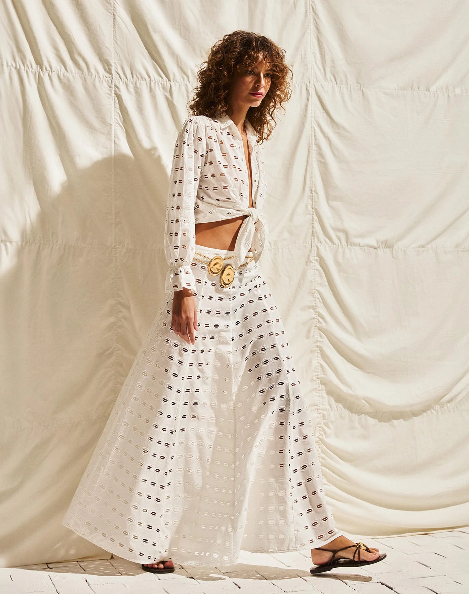 Eyelet Zita Blouse - Off White - Image 6