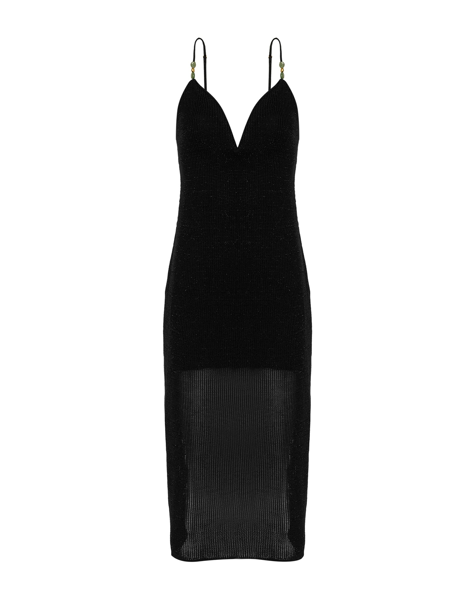 Knit Stone Midi Dress - Black - Image 7