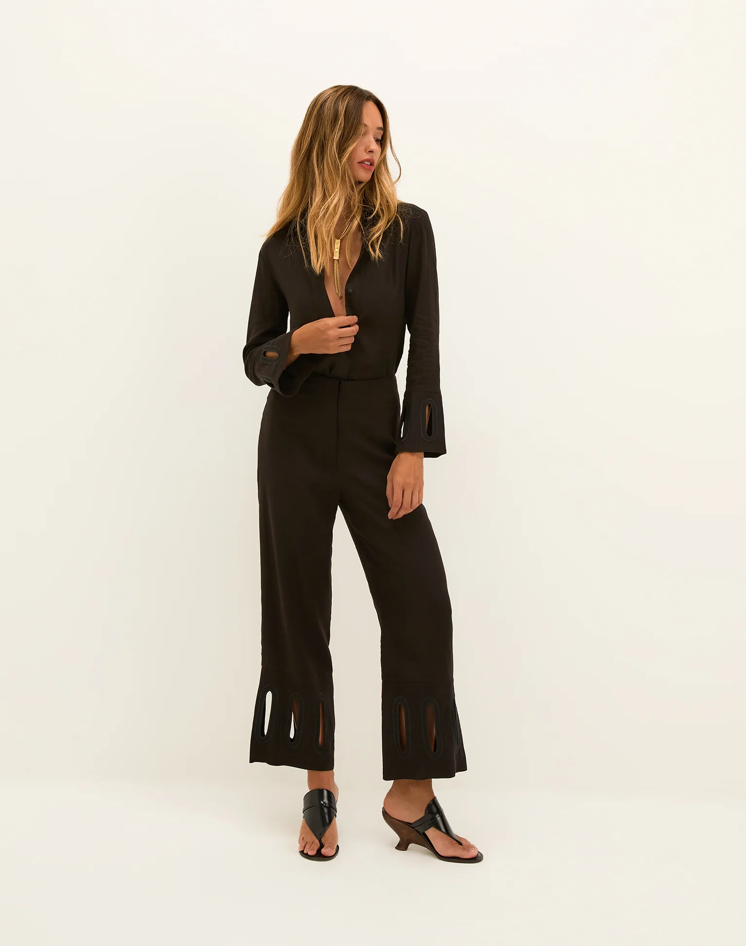 Laura Long Sleeve Blouse - Black
