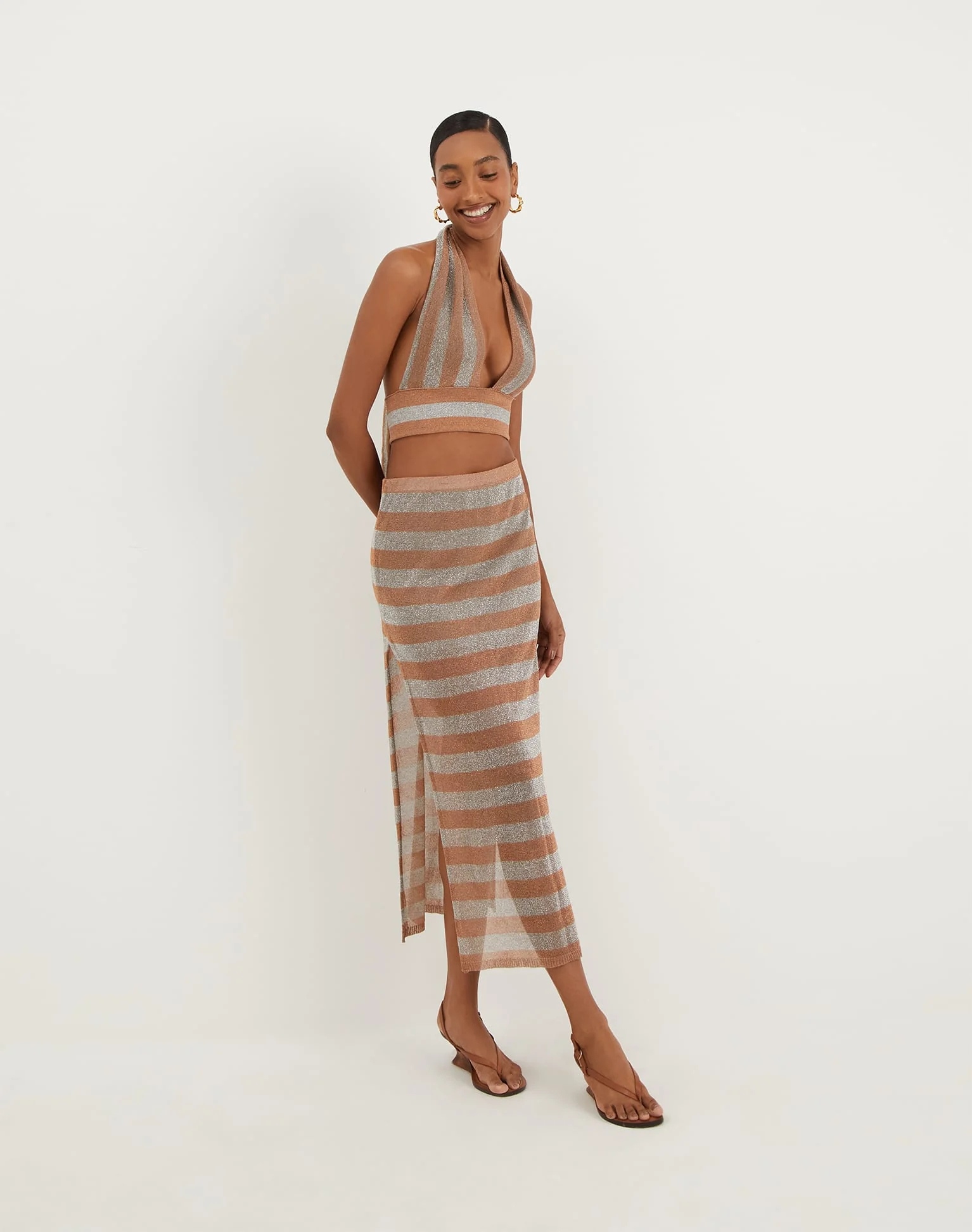 Knit Luna Long Skirt - Striped Éclair - Image 2