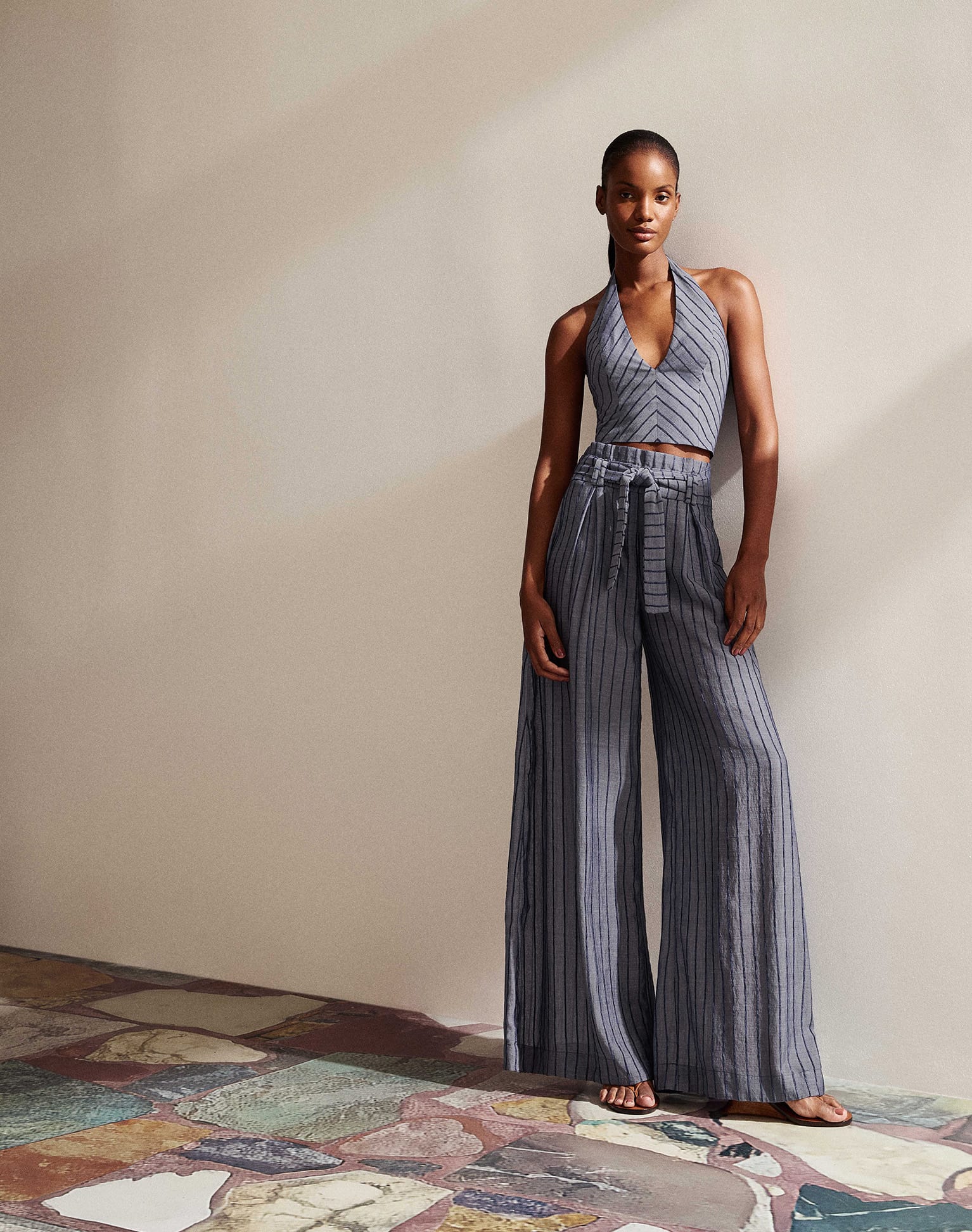 Lysa Palazzo Pants - Sailboat Pinstripe - Image 3