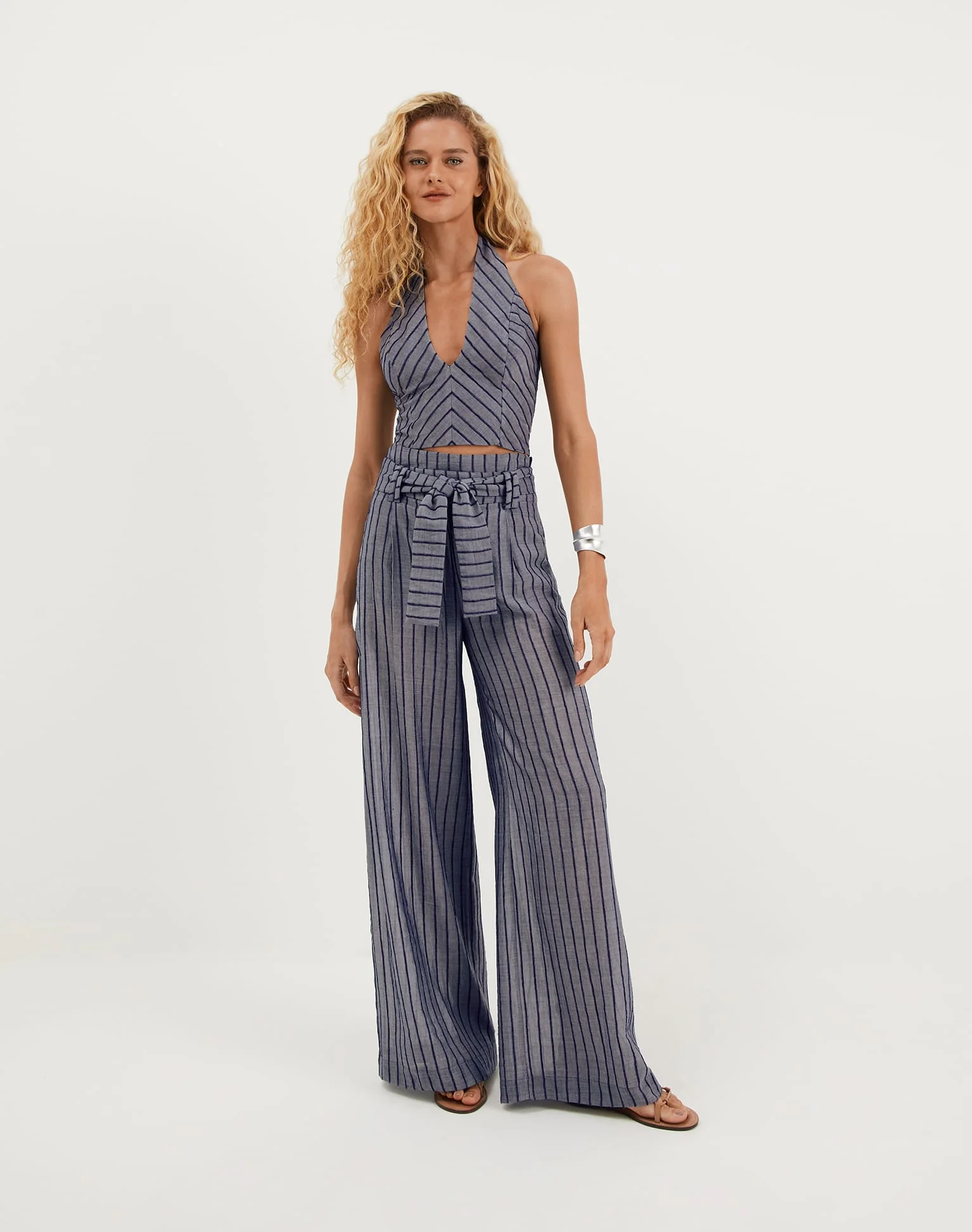 Lysa Halter Top - Sailboat Pinstripe - Image 8
