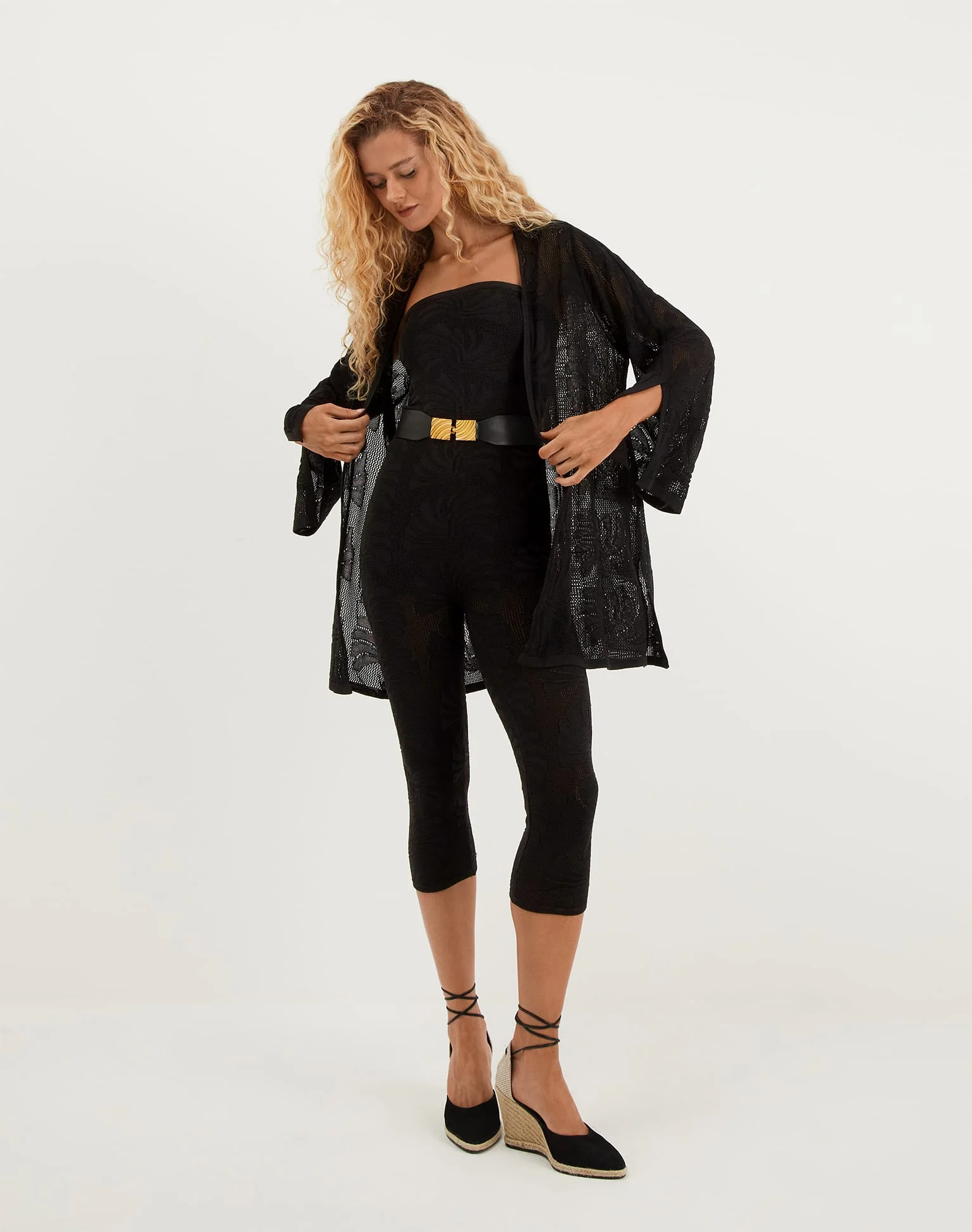 Knit Marina Open Cardigan - Black - Image 2