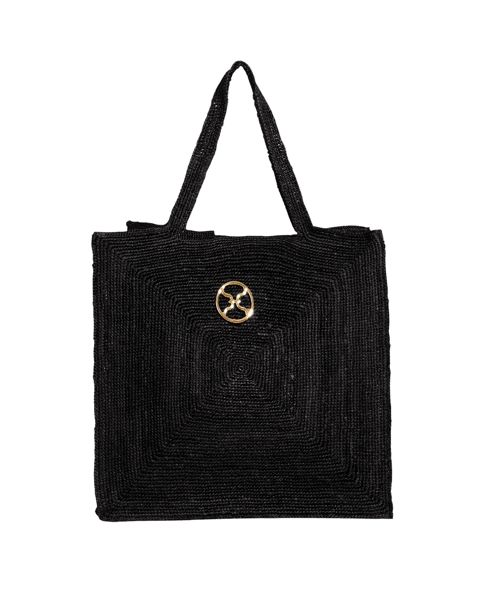 Raffia Pyramid Bag - Black - Image 5