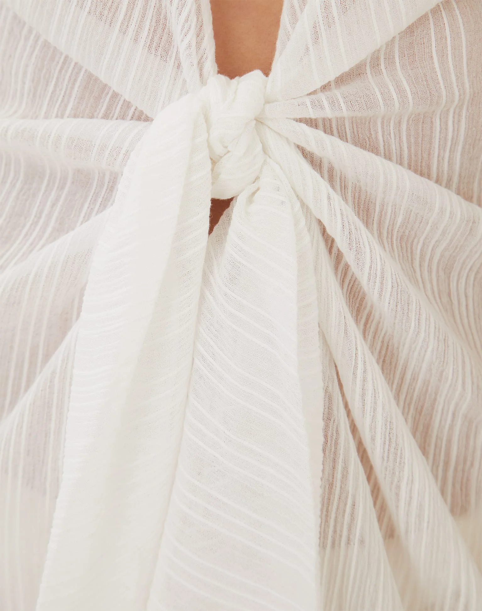 Sasha Long Caftan (Final Sale) - Off White - Image 4